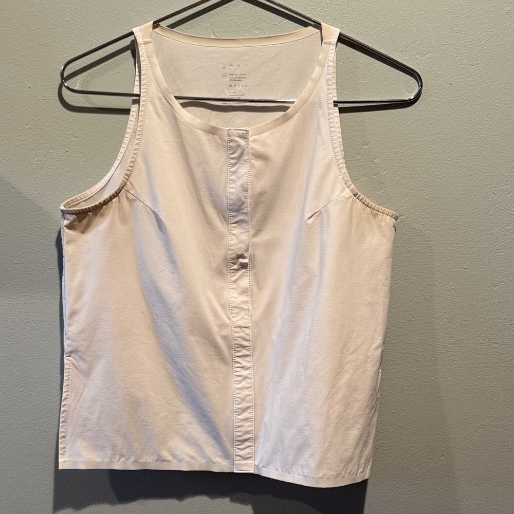 ADAY White Center-Seam Button Down Scoop Layering Tank Top